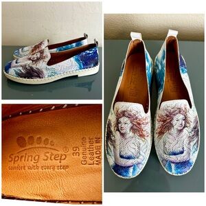 Spring Step Carraway Blum Goddess Art Deco Slip On Shoes EU 39 US 8-8.5 READ